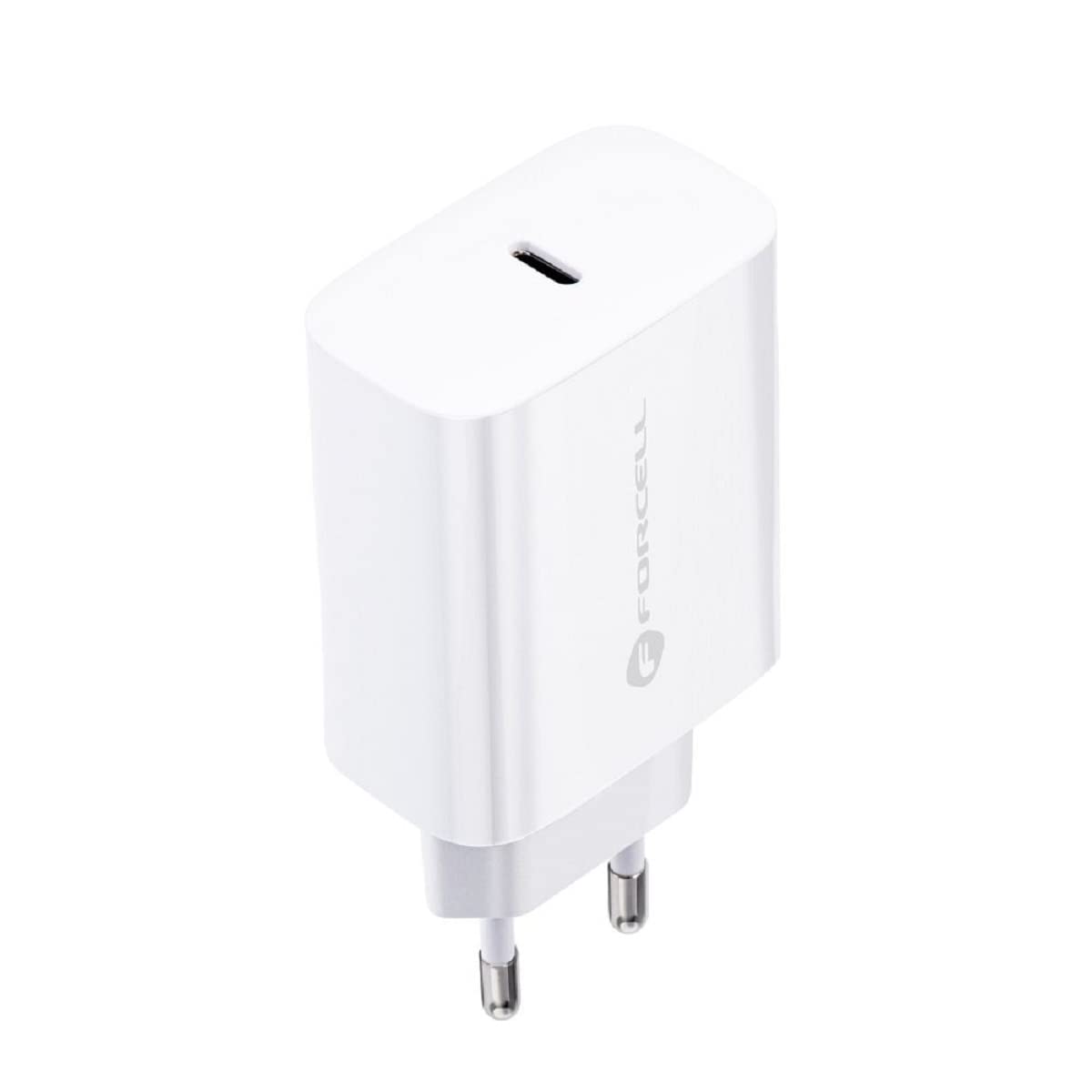 Forcell - Chargeur Secteur complet (Adaptateur Type C 25W & Câble Type-C vers Type-C Détachable, 1m, Blanc) Emballage Original