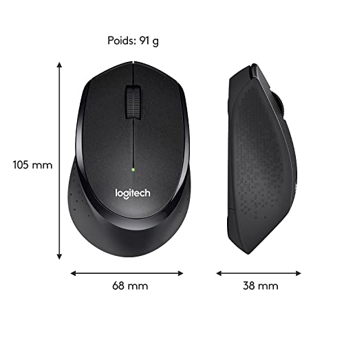 LOGITECH B330 Silent Plus Mouse optical 3 buttons wireless 2.4 GHz USB wireless receiver