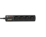 INFOSEC Multiprise S4 BLACK LINE II parafoudre 4 prises avec interrupteur