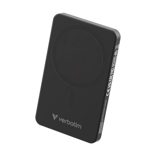 VERBATIM CHARGE N GO ESSENTIALS POWER BANK MAGNETIC WIRELESS 5000MAH BLACK WCF (P)