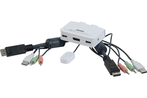 SWITCH KVM DisplayPort 4K/USB/Audio 2 ports Câbles intégrés