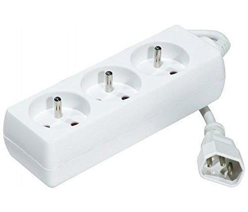 Multiprise onduleur 3 prises / cordon IEC C14 blanche - 0,8 m