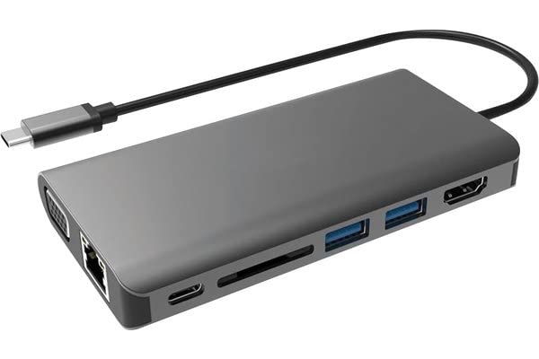 Mini Dock USB-C HDMI-VGA-LAN-2 USB-A +SD+Audio USB-C PD 100W