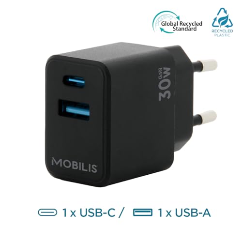 Wall Charger 30W 1 USB A+1 USB C GaN