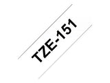 BROTHER P-TOUCH TZE-151 noir sur clear 24mm