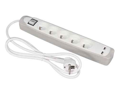 Multiprise 5 prises avec interrupteur - chargeur USB