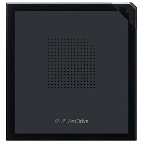 ASUS ZenDrive V1M USB-C external DVD Writer with built-in cable-storage design M-DISC support Backup SW Black
