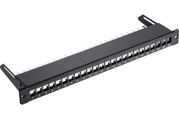 Panneau 19" 1U 24 ports STP keystone coulissant inclinable