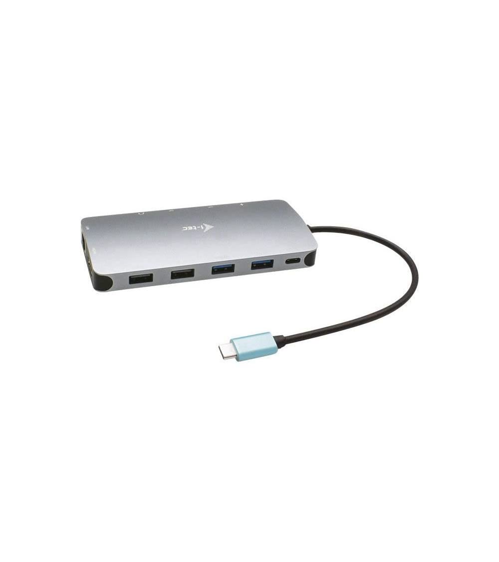 I-TEC USB-C Metal Nano Dock 2xDP 1xHDMI 1xGLAN 1xAudio/Mic 2xUSB 3.1 2xUSB 2.0 1xUSB-C Data 1xUSB-C, sans alimentation fournie