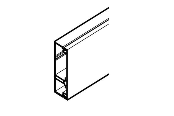 REHAU MOULURE AXIS MINI 50x20 - 2 COMPARTIMENTS EXCENTRES PVC BLANC 2 m