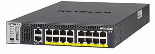 NETGEAR M4300 Managed Switch 16x10GBASE-T Copper Ports APS600W PSU for PoE Applications 500W PoE Budget All Ports PoE +