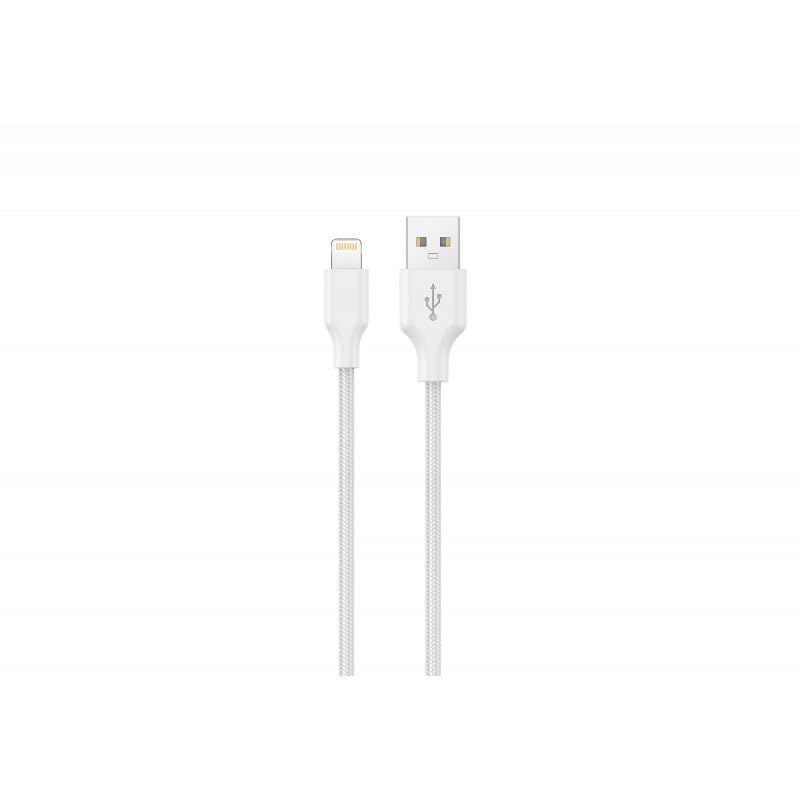 Konrow KCATLNW1 - Câble USB Lightning vers Type A (1m, Nylon, Blanc) - Emballage Original