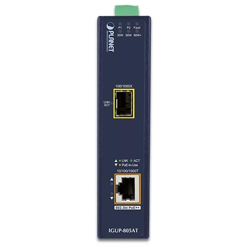 PLANET IGUP-805AT Conv. Indus. Gigabit PoE++ 95W /SFP 100/1G