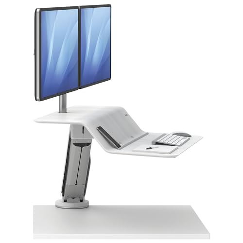 FELLOWES STATION ASSIS-DEBOUT LOTUS RT DOUBLE - BLANC