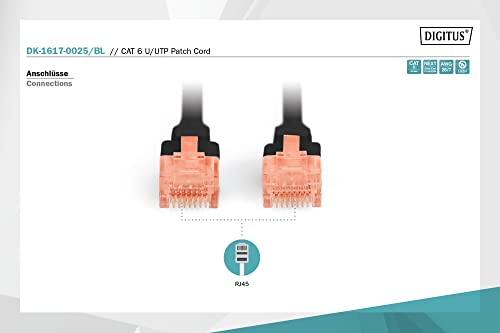 Digitus DK-1617-0025/BL câble de réseau Noir 0,25 m Cat6 U/UTP (UTP)