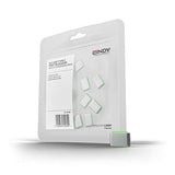 LINDY USB Type C Port Blocker Key - Pack of 4 Blockers Red
