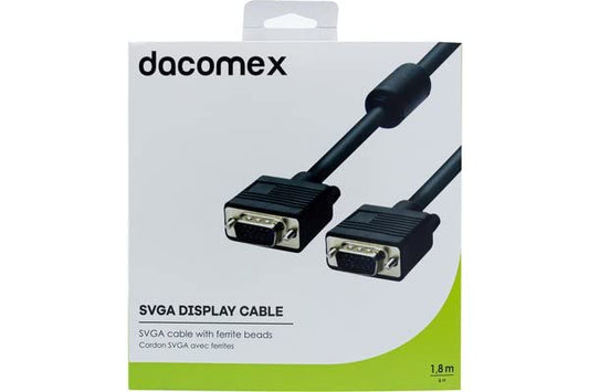 DACOMEX Cordon SVGA avec ferrites - 1,8 m
