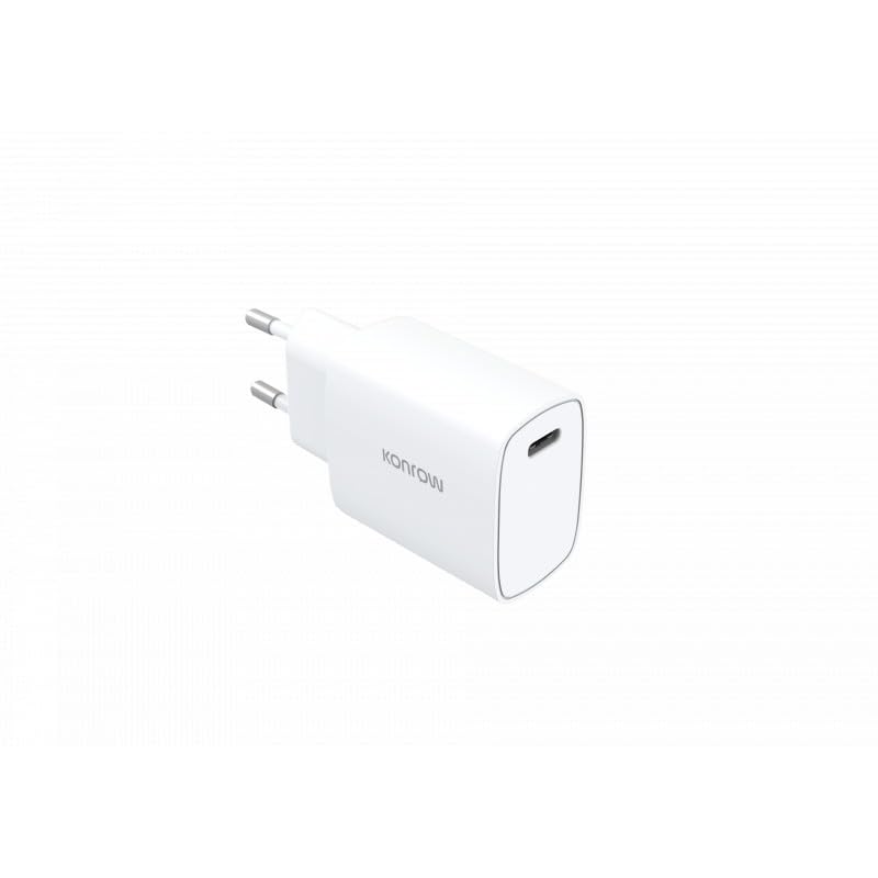 Konrow KC20CW - Adaptateur Secteur USB Type C - Charge rapide 20W - Blanc (Blister)