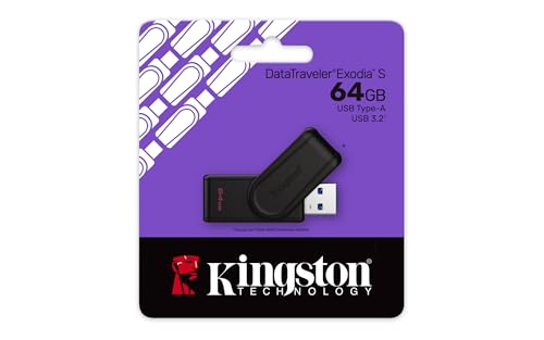KINGSTON 64Go Portable USB 3.2 Gen 1 DataTraveler Exodia S Black/Black