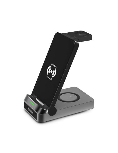 URBAN FACTORY Powee Pro Charger 3 In 1 With Function Stand 22.5Watts - Smaetphone / Smartwatch / Headphones