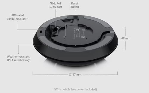 Ubiquiti AI 360 Dôme Caméra de sécurité IP Intérieure et extérieure 1920 x 1920 pixels Plafond/mur