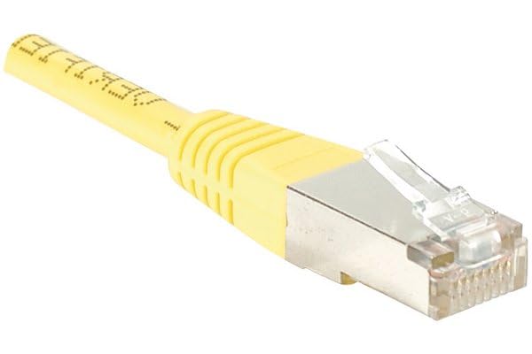 Cordon RJ45 catégorie 6 F/UTP jaune CCA - 0,5 m