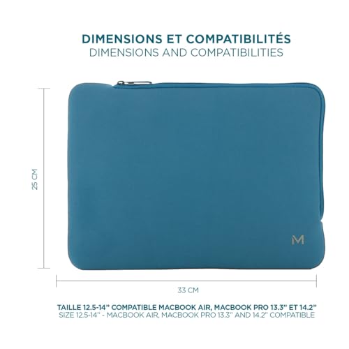 MOBILIS Housse Skin Sleeve pour ordinateur 12.5-14" - Bleu prusse, Gris