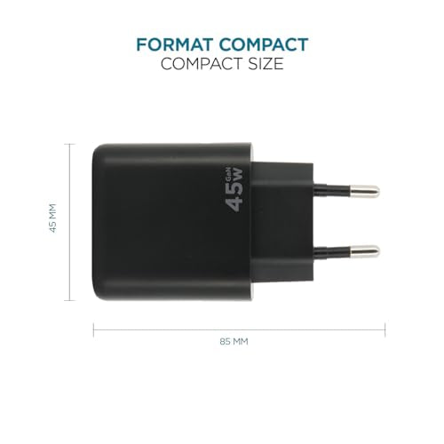 Wall Charger 45W 1 USB A+1 USB C GaN