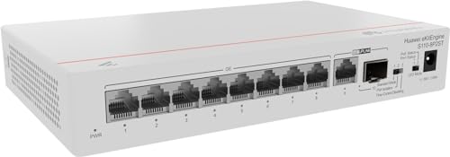 Huawei Switch S110-8P2ST (8*GE ports (124W PoE+), 1*GE SFP port, 1*GE port, AC power, power adapter)