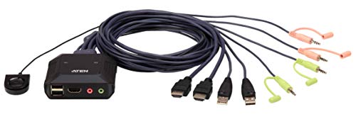 ATEN CS22H commutateur écran, clavier et souris Noir
