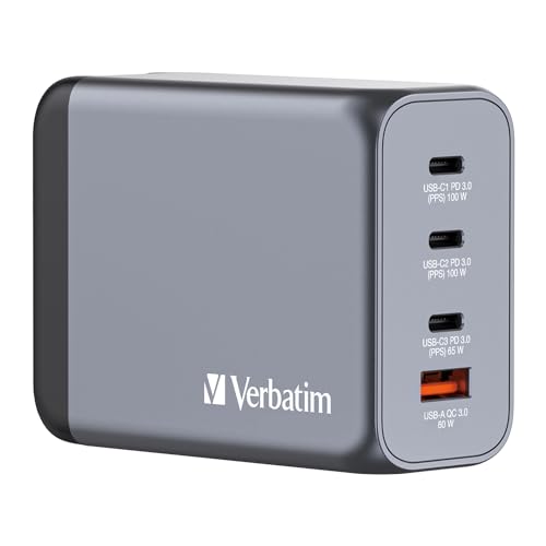 VERBATIM GNC-200 GAN CHARGER 4 PORT 200W USB A/C EU/UK/US WCF (P)