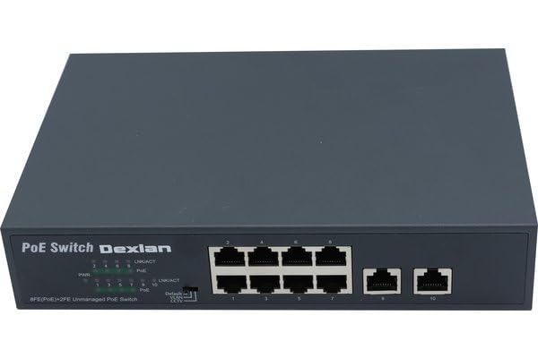 DEXLAN SWITCH 10P 10/100 DONT 8 PoE+ 125W