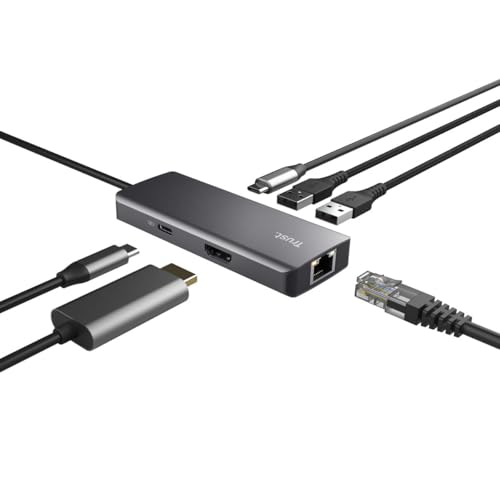 TRUST Adaptateur DALYX USB-C 6 en 1 2 USB-C 2 USB 1 HDMI 1 Ethernet