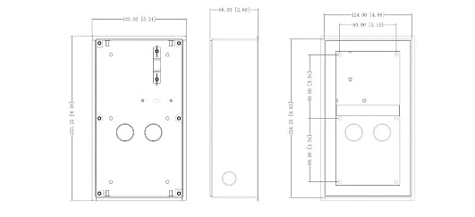 Dahua VTM127 Aluminiowa puszka monta¿owa na 2 modu³y, dla serii VTO4202F-X
