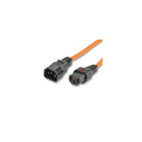 IEC-LOCK Rallonge d alimentation C14 / C13 à verrouillage orange - 2,0 m