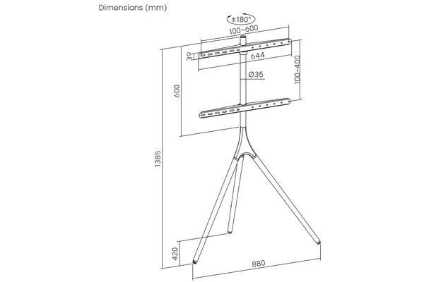 DACOMEX Trépied S65-600E pour écrans 45-65"