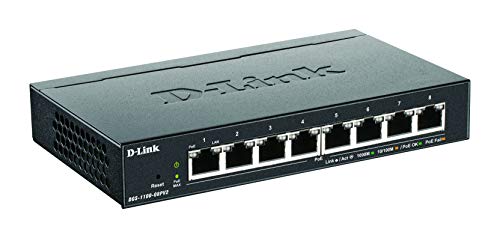 D-LINK 8-Port Layer2 PoE Smart Gigabit Switch 8x 10/100/1000Mbps TP RJ-45 PoE Port 802.3af/at Power-over-Ethernet up to 30 Watt