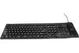 Clavier en silicone souple et étanche combo USB/PS2 noir