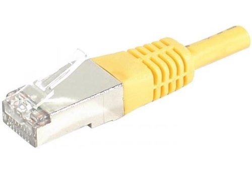 Cordon RJ45 catégorie 6 S/FTP jaune - 0,15 m