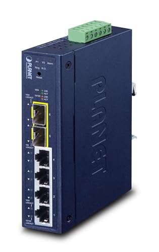PLANET Industrial L2/L4 4-Port Géré L2/L4 Gigabit Ethernet (10/100/1000) Bleu