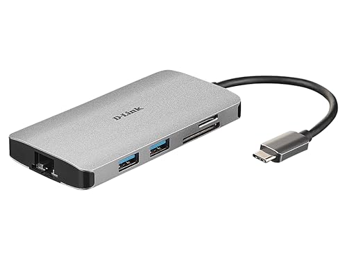 D-LINK USB-C 8-en-1 HDMI SD /microSD card reader and charging