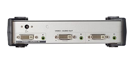 Séparateur DVI/audio 2 ports - DVI - 2x DVI-I - 1920 x 1200 pixels - Noir - Argent - Métal - Full HD