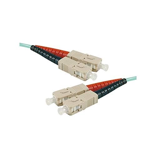 Jarretière optique duplex multimode OM4 50/125 SC-UPC/SC-UPC aqua - 5 m