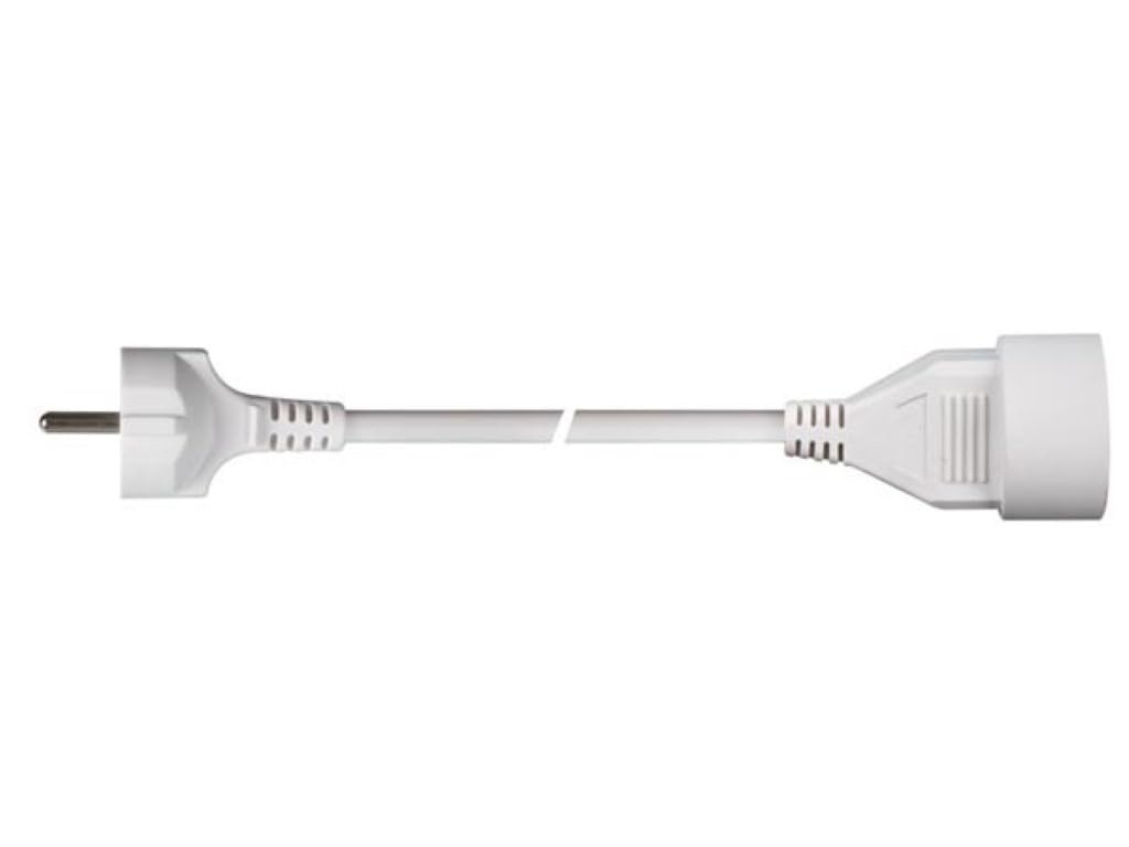 Rallonge secteur tripolaire blanche - 10,0 m
