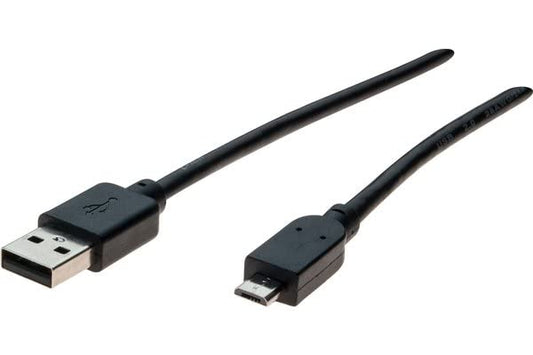 Cordon USB 2.0 type A / micro B noir - 0,5 m