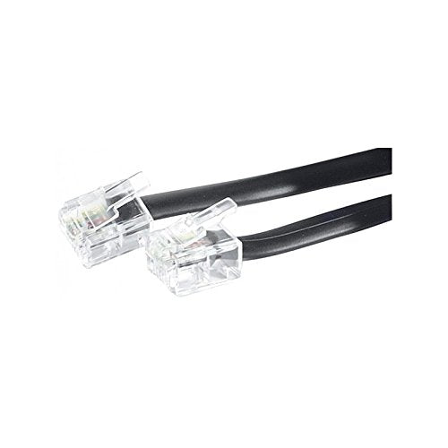 Cordon téléphonique RJ11 / RJ11 noir - 10 m