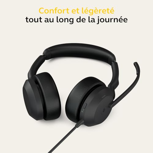 Jabra 25089-999-999 Evolve2 50 USB-A MS Casque Stéréo Noir Sans Fil et Filaire