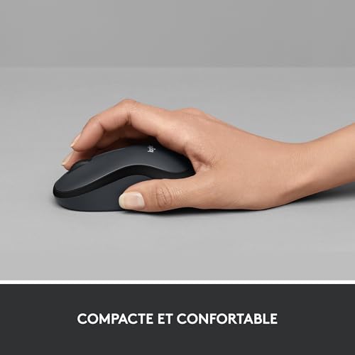 LOGITECH M220 Silent Mouse optical 3 buttons wireless 2.4 GHz USB wireless receiver charcoal