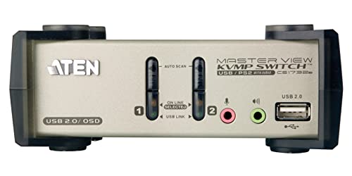 Aten CS1732B-AT-G 2P PS/2-USB VGA/Audio KVMP Commutateur W/OSD