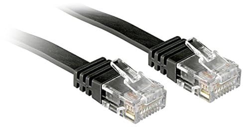 LINDY Cat.6 Flat Ribbon Patch Cable Black 1m Without Shielding